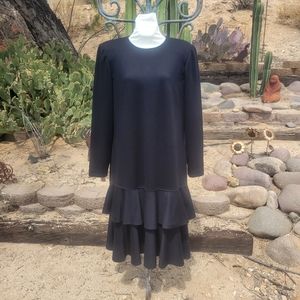 Vintage Leslie Fay 80s Drop Waist Layered Dress